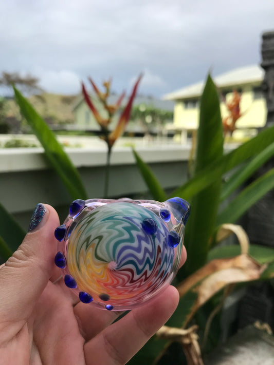 Pink and Rainbow Spoon Pipe